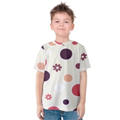 Polka Dots Flower Floral Rainbow Kids  Cotton Tee