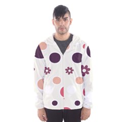 Polka Dots Flower Floral Rainbow Hooded Wind Breaker (men)