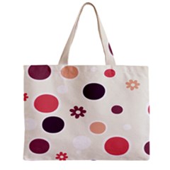 Polka Dots Flower Floral Rainbow Zipper Mini Tote Bag by Mariart