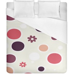 Polka Dots Flower Floral Rainbow Duvet Cover (california King Size) by Mariart