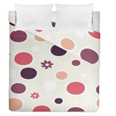 Polka Dots Flower Floral Rainbow Duvet Cover Double Side (queen Size)