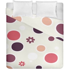 Polka Dots Flower Floral Rainbow Duvet Cover Double Side (california King Size)