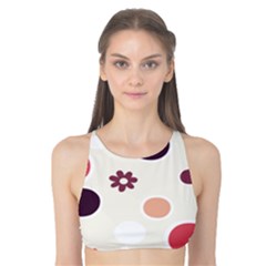 Polka Dots Flower Floral Rainbow Tank Bikini Top