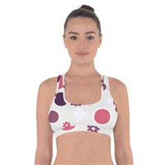 Polka Dots Flower Floral Rainbow Cross Back Sports Bra