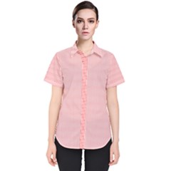 Red Polka Dots Line Spot Women s Short Sleeve Shirt