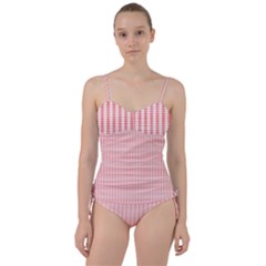 Red Polka Dots Line Spot Sweetheart Tankini Set