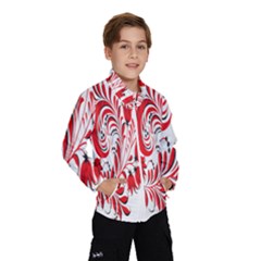 Red Flower Floral Leaf Wind Breaker (kids) by Mariart