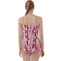 Red Flower Floral Leaf Babydoll Tankini Set View2