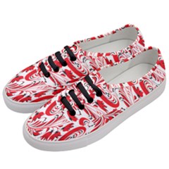 Red Flower Floral Leaf Women s Classic Low Top Sneakers