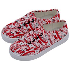 Red Flower Floral Leaf Kids  Classic Low Top Sneakers