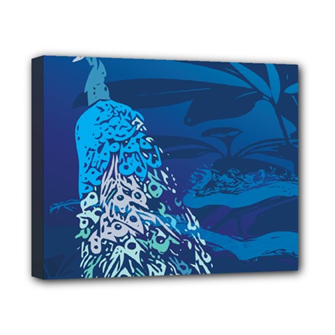 Peacock Bird Blue Animals Canvas 10  X 8 