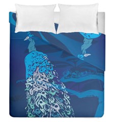 Peacock Bird Blue Animals Duvet Cover Double Side (queen Size) by Mariart