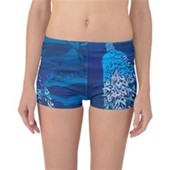 Peacock Bird Blue Animals Reversible Boyleg Bikini Bottoms by Mariart