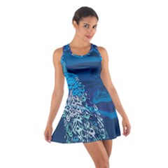 Peacock Bird Blue Animals Cotton Racerback Dress by Mariart