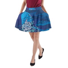 Peacock Bird Blue Animals A-line Pocket Skirt