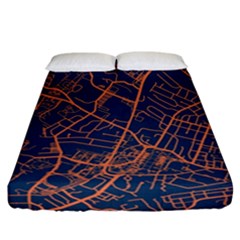 Virginia Map Art City Fitted Sheet (california King Size)