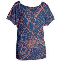 Virginia Map Art City Women s Oversized Tee