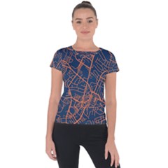 Virginia Map Art City Short Sleeve Sports Top 