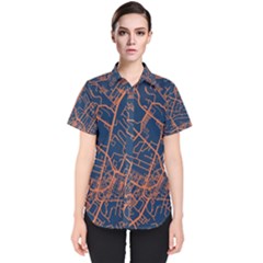 Virginia Map Art City Women s Short Sleeve Shirt