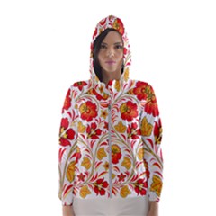 Wreaths Flower Floral Sexy Red Sunflower Star Rose Hooded Wind Breaker (women)