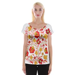 Wreaths Flower Floral Sexy Red Sunflower Star Rose Cap Sleeve Tops