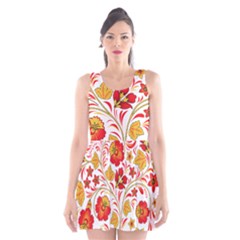 Wreaths Flower Floral Sexy Red Sunflower Star Rose Scoop Neck Skater Dress by Mariart