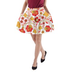 Wreaths Flower Floral Sexy Red Sunflower Star Rose A-line Pocket Skirt by Mariart