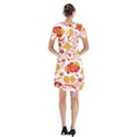 Wreaths Flower Floral Sexy Red Sunflower Star Rose Short Sleeve V-neck Flare Dress View2