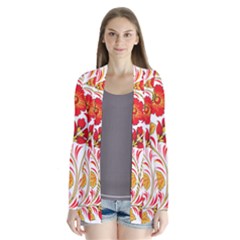 Wreaths Flower Floral Sexy Red Sunflower Star Rose Drape Collar Cardigan