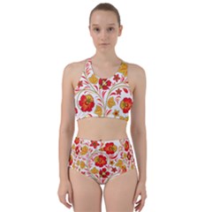 Wreaths Flower Floral Sexy Red Sunflower Star Rose Racer Back Bikini Set