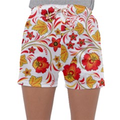 Wreaths Flower Floral Sexy Red Sunflower Star Rose Sleepwear Shorts by Mariart