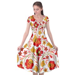 Wreaths Flower Floral Sexy Red Sunflower Star Rose Cap Sleeve Wrap Front Dress by Mariart