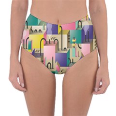 Magazine Balance Plaid Rainbow Reversible High-waist Bikini Bottoms