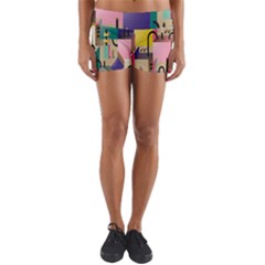 Magazine Balance Plaid Rainbow Yoga Shorts