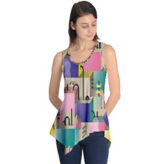 Magazine Balance Plaid Rainbow Sleeveless Tunic by Mariart