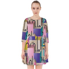 Magazine Balance Plaid Rainbow Smock Dress by Mariart