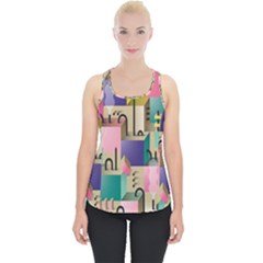 Magazine Balance Plaid Rainbow Piece Up Tank Top