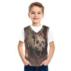 Awesome Creepy Skull With Rat And Wings Kids  Sportswear by FantasyWorld7