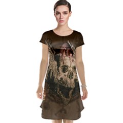 Awesome Creepy Skull With Rat And Wings Cap Sleeve Nightdress by FantasyWorld7