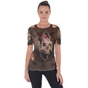 Awesome Creepy Skull With Rat And Wings Short Sleeve Top View1