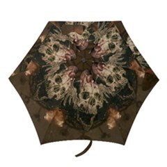 Awesome Creepy Skull With Rat And Wings Mini Folding Umbrellas by FantasyWorld7