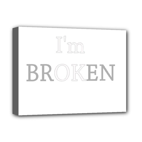 I Am Ok - Broken Deluxe Canvas 16  X 12   by Valentinaart