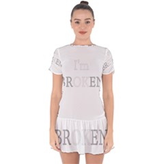 I Am Ok - Broken Drop Hem Mini Chiffon Dress by Valentinaart