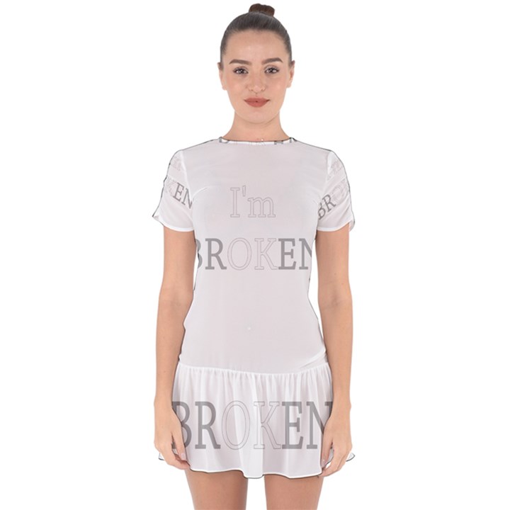 I am OK - Broken Drop Hem Mini Chiffon Dress