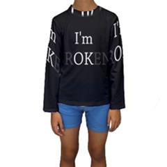 I Am Ok - Broken Kids  Long Sleeve Swimwear by Valentinaart