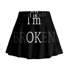 I Am Ok - Broken Mini Flare Skirt by Valentinaart