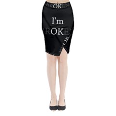 I Am Ok - Broken Midi Wrap Pencil Skirt by Valentinaart