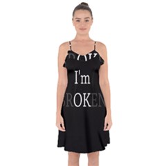 I Am Ok - Broken Ruffle Detail Chiffon Dress by Valentinaart