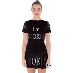 I Am Ok - Broken Drop Hem Mini Chiffon Dress