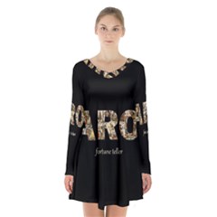 Tarot Fortune Teller Long Sleeve Velvet V-neck Dress